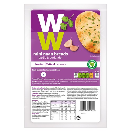 Weightwatchers Garlic & Coriander Mini Naans