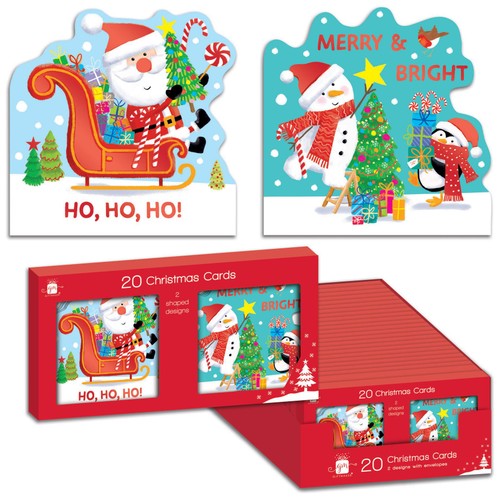 Mini Square Cute Santa Cards 20 pack