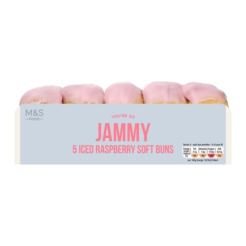 M&S Iced Raspberry Soft Buns