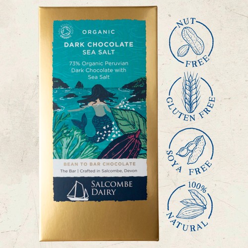 Salcombe Dairy Organic Dark Chocolate Sea Salt Bar