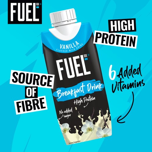 FUEL 10K Vanilla High Protein Milk Breakfast Shake Drink