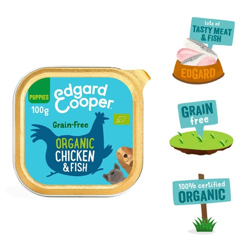 Edgard & Cooper Puppy Grain Free Wet Dog Food with Organic Chicken & Fish