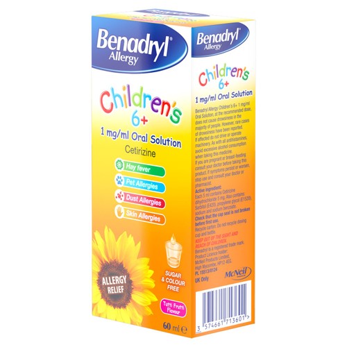 Benadryl Allergy Oral Solution for Children, 6+yrs