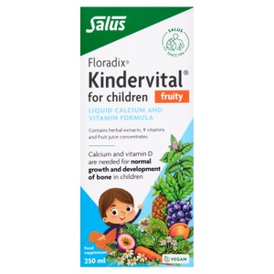 Floradix Kindervital Kid's Fruity Liquid calcium and Vitamin Formula 3yrs+