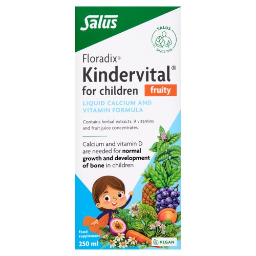 Floradix Kindervital Kid's Fruity Liquid calcium and Vitamin Formula 3yrs+