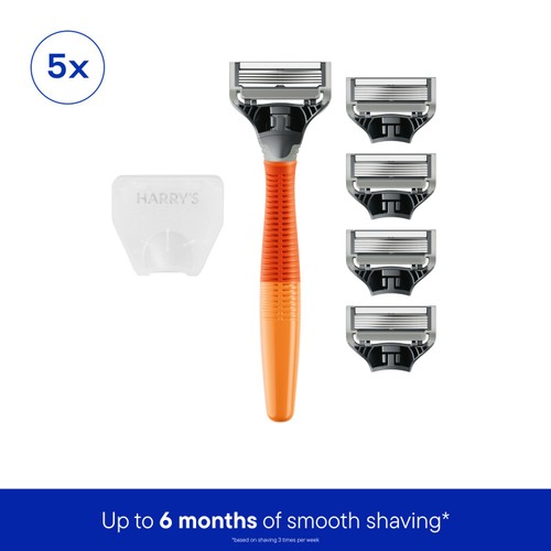 Harry's Men's Razor & 5 Blades Bright Orange