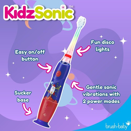 Brush-Baby KidzSonic Rocket Electric Toothbrush, 3+ Yrs