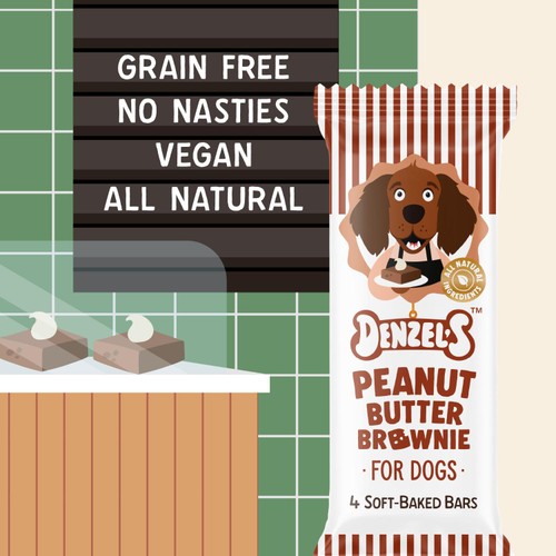 Denzels Peanut Butter Brownie Soft-Baked Bars for Dogs