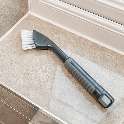 Addis Metallic Graphite ComfiGrip Tile and Grout Cleaning Brush  