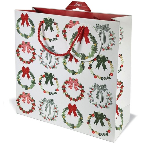 Christmas Wreaths Medium Christmas Gift Bag