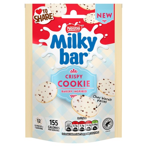 Milkybar Buttons Crispy Cookie White Chocolate Sharing Bag
