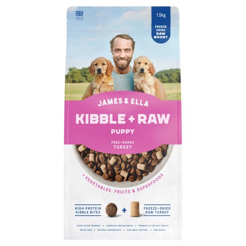 James & Ella Raw+Kibble Puppy Free Range Turkey Dogfood