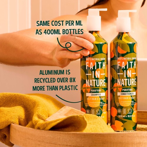 Faith In Nature Grapefruit & Orange Shampoo 500ml in Aluminium Bottle