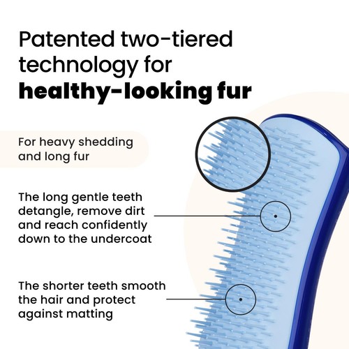 Pet Teezer De-shedding Dog Grooming Brush Small - Blue / Blue