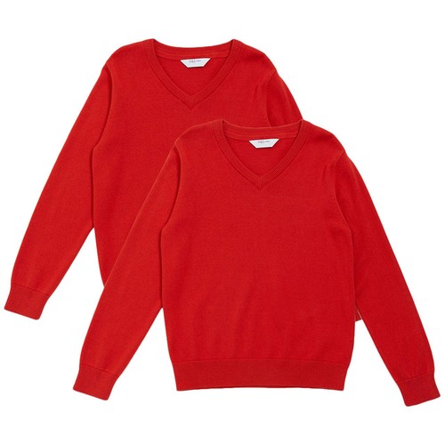 M&S Unisex 2Pk Cotton Jumper with Staynew 8-9 Y