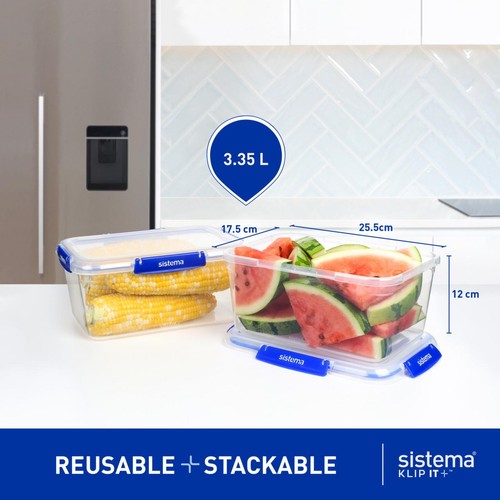 Sistema Klip It Plus 3.35L Containers 3 Pack Airtight Food Storage