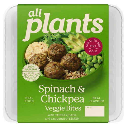 all plants Chickpea, Spinach & Basil Veggie Bites