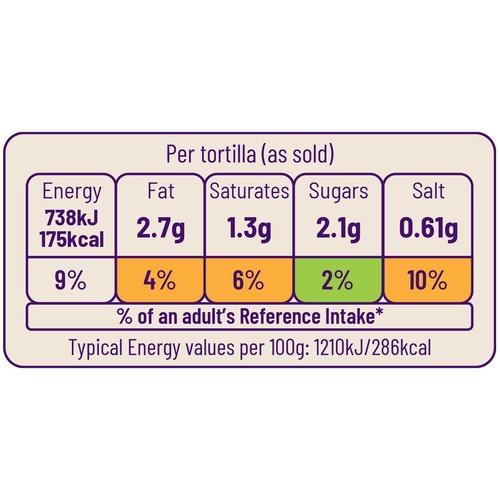Ocado White Tortilla Wraps
