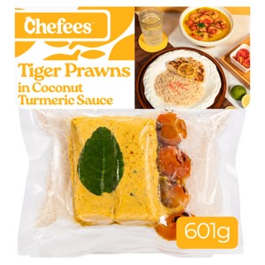 Chefees Tiger Prawns in Coconut Turmeric Sauce with Smokey Cauliflower