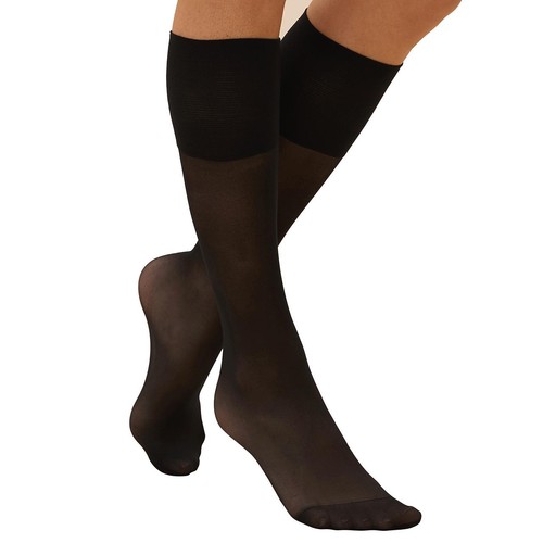 M&S Womens Autograph 10 Denier Ladder Resist Knee Highs, One Size Black