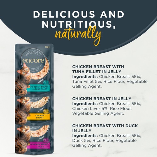 Encore Natural Wet Cat Food Multipack Chicken Selection Pouches in Jelly
