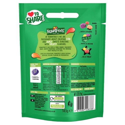Rowntree's Fruit Pastilles Sweets Sharing Bag