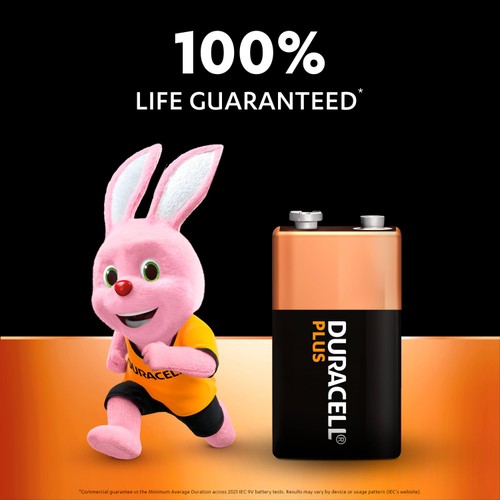 Duracell Plus 100% 9V Alkaline Batteries