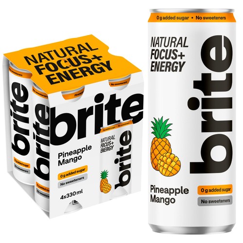 Brite Natural Focus Energy Pineapple Mango Multipack