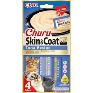 Churu Lickable Skin & Coat Cat Treats Tuna Recipe 4x14g