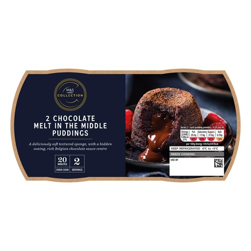 M&S 2 Chocolate Melt in the Middle Puddings