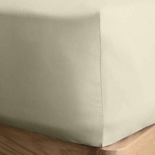 M&S Cotton Rich Extra Deep Fitted Sheet, Double, Light Cream