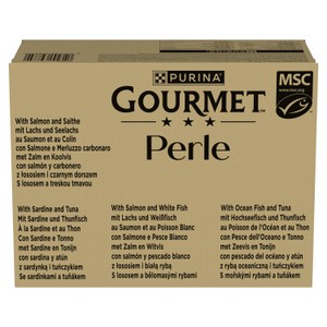 Gourmet Perle Seaside Duo Adult Wet Cat Food In Gravy - 96x85g Pouches