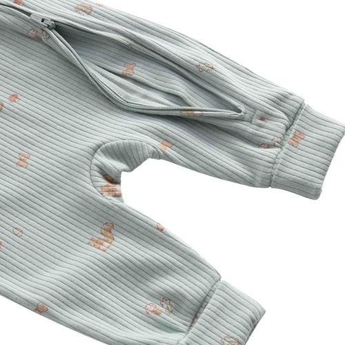 M&S Girls Cotton Rich Woodland Print Sleepsuits, 6-9 M, Ivory