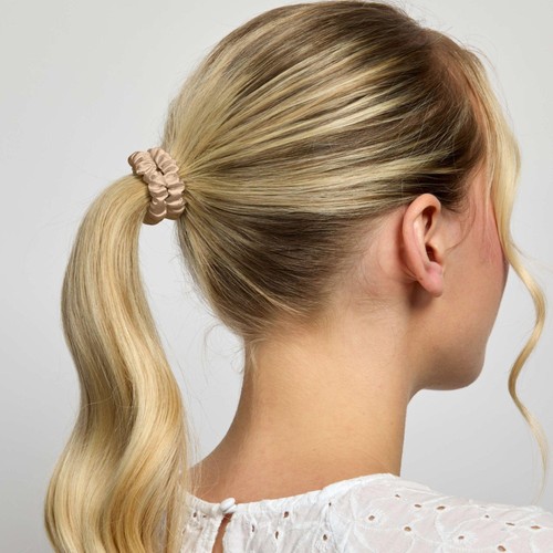 Silver Cloud 5 Caramel Skinny Satin Scrunchies