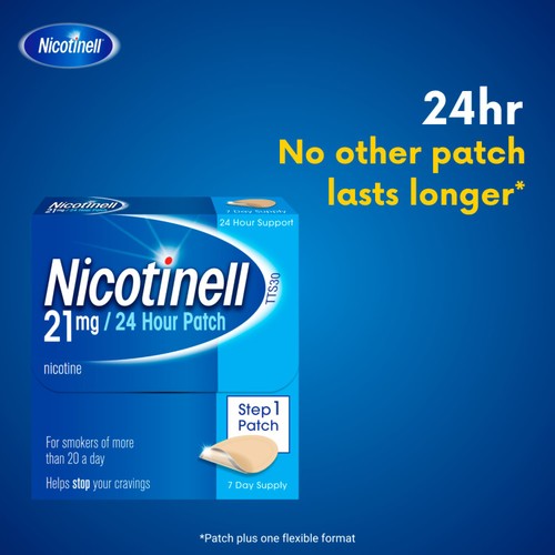 Nicotinell Nicotine Patch Stop Smoking 24hr Craving Relief 21mg Step 1