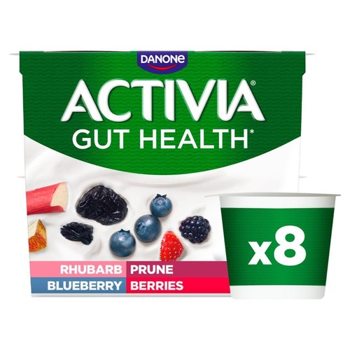 Activia Rhubarb Prune Blueberry Berries Multipack Fruit Yoghurt