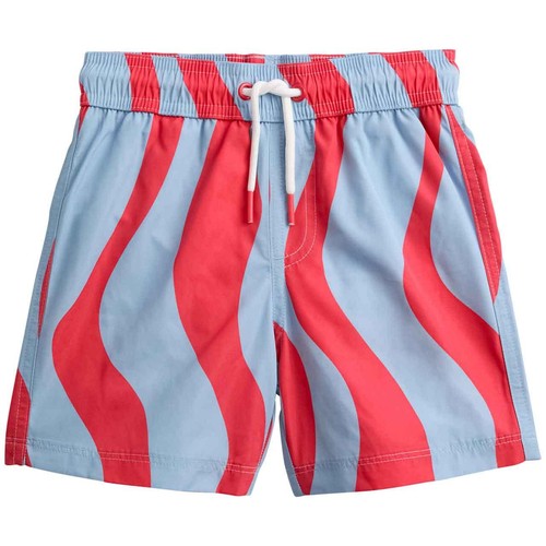 M&S Boys Wave Striped Swim Shorts, 2-3 Y, Blue