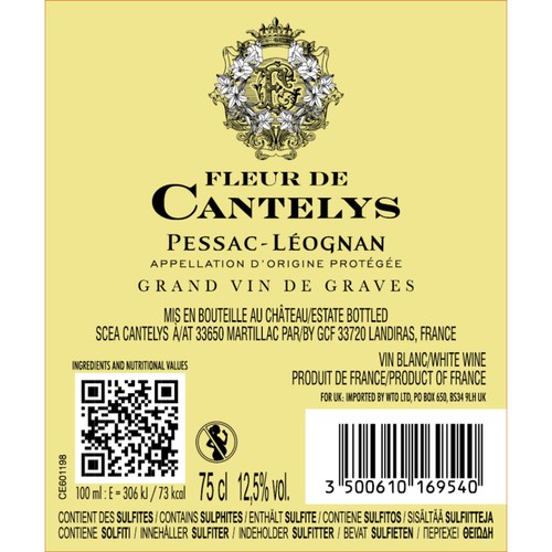 FLEUR DE CANTELYS PESSAC LEOGNAN