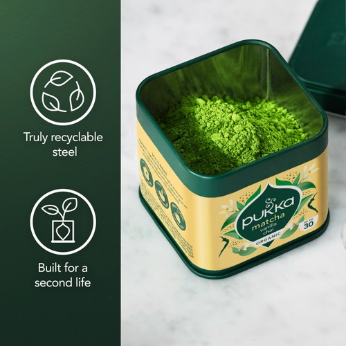 Pukka Herbs Organic Matcha Vanilla Chai Ceremonial Grade Green Tea Powder