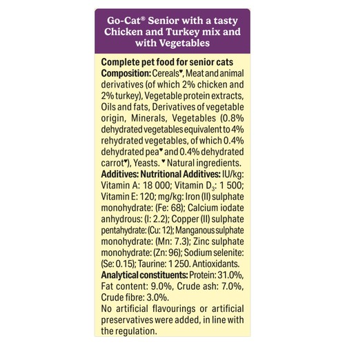 Go-Cat Senior Chicken and Turkey Dry Cat Food 
