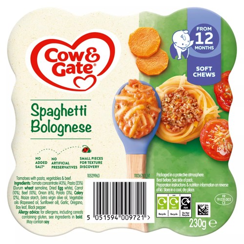 Cow & Gate Spaghetti Bolognese Baby Food Meal 12+ Months