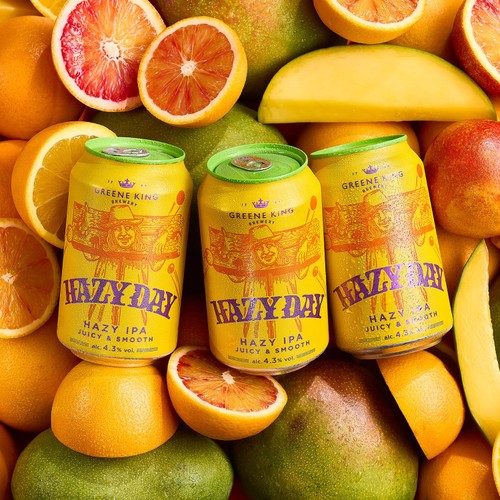Greene King Hazy Day Hazy IPA 4.3% ABV Craft Beer Cans