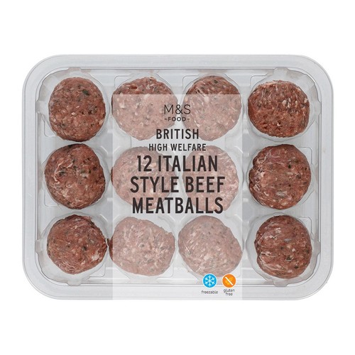 M&S British High Welfare 12 Italian Style Beef Meatballs