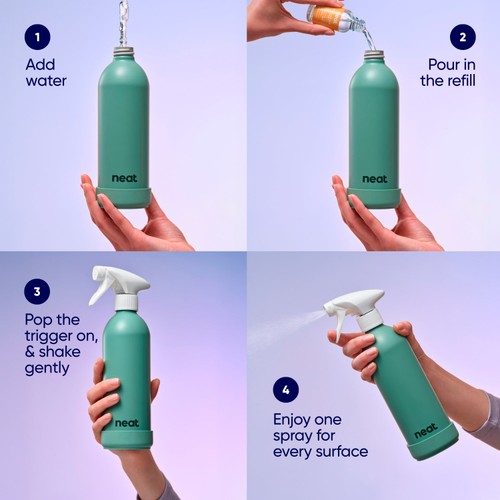 Neat Refillable Spray Bottle Stone