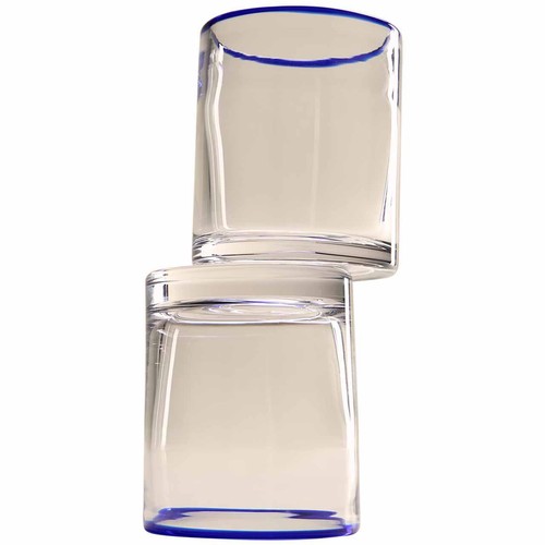 M&S Contrast Rim Tumbler Set, Blue