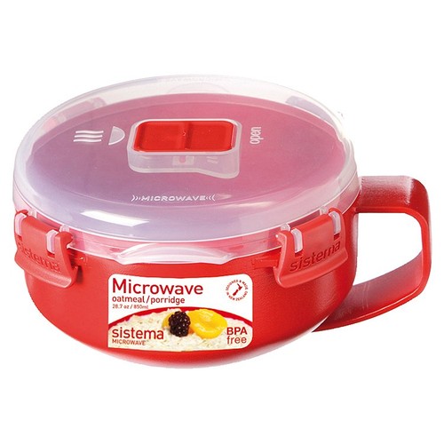 Sistema Microwave Porridge Bowl Food Container with Steam Vent 850ml