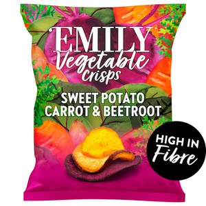 EMILY Veg Crisps Rainbow Roots Sweet Potato, Carrot & Beetroot 