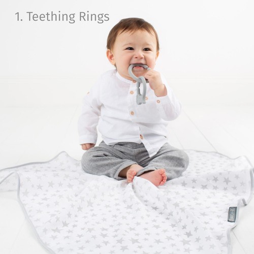 Cheeky Chompers 6 in 1 Multi Muslin Silver Stars