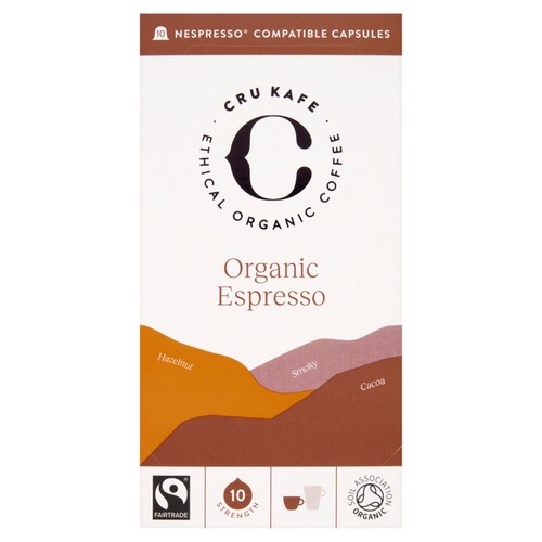 CRU Kafe Organic Fairtrade Espresso Pods 10s