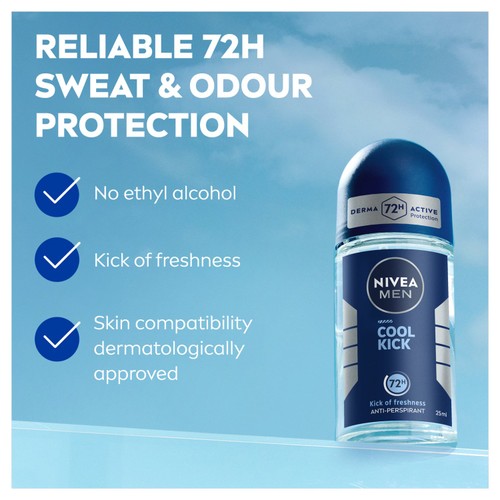 NIVEA MEN Cool Kick Anti-Perspirant Deodorant Roll-On